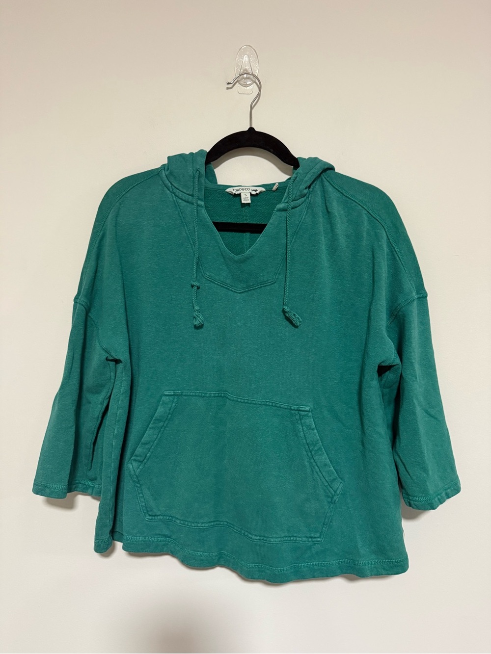 Toad&Co Teal Hooded Epiq Pullover Poncho Top Size Small Outdoor Beach Athletic